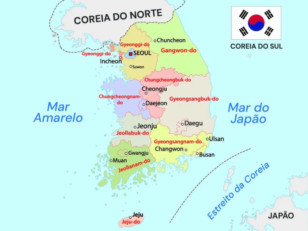 Mapa da Coreia do Sul