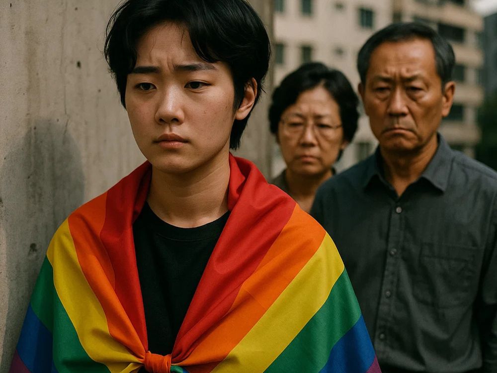 Imagem representando um jovem LGBTQIA+ na Coreia do sul